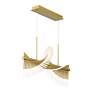 4_Voltik 39 1/2"W Matte Gold LED Linear Chandelier more views