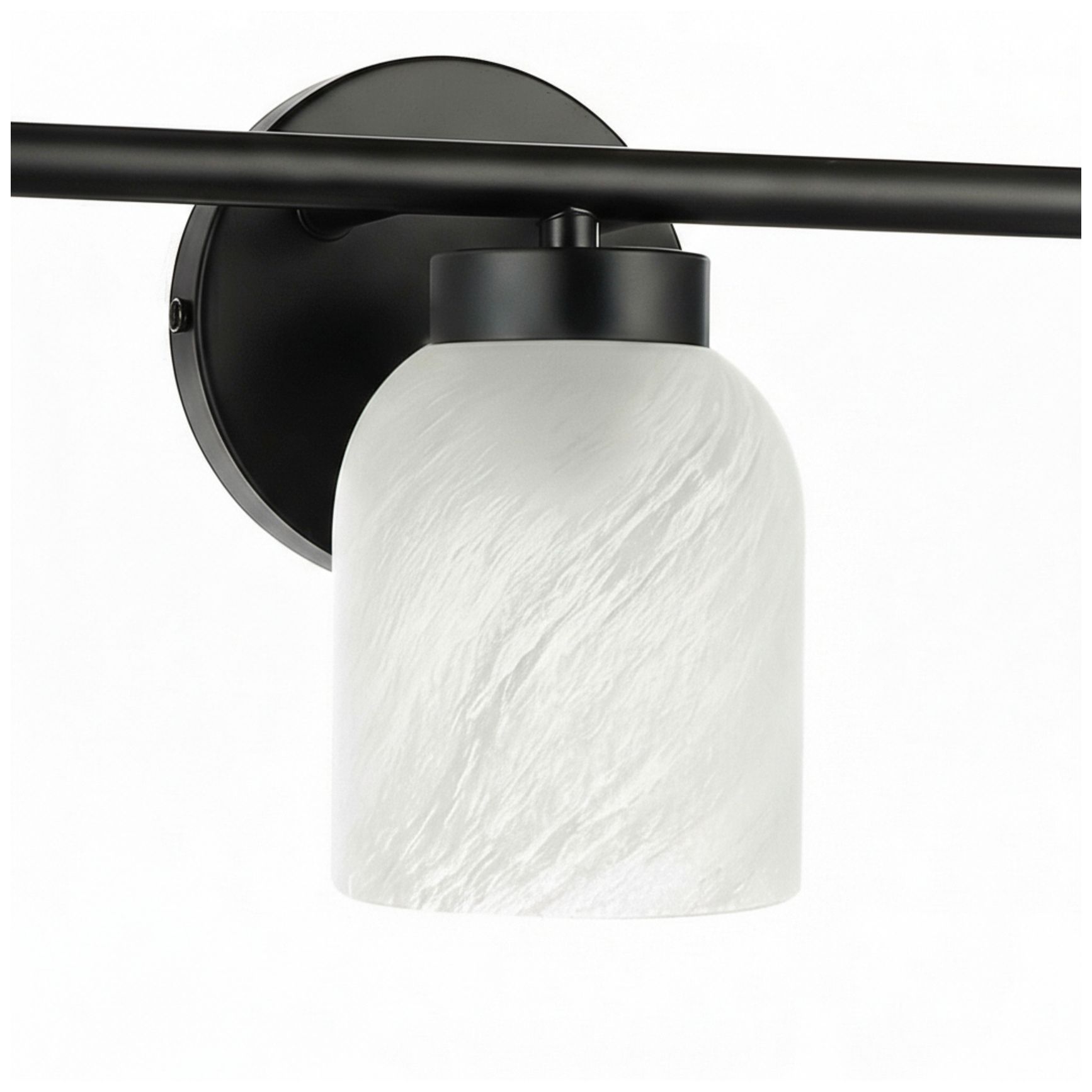 Image 4 Vonda 21" Wide 3-Light Matte Black, Faux Alabaster Bath/Vanity Light more views