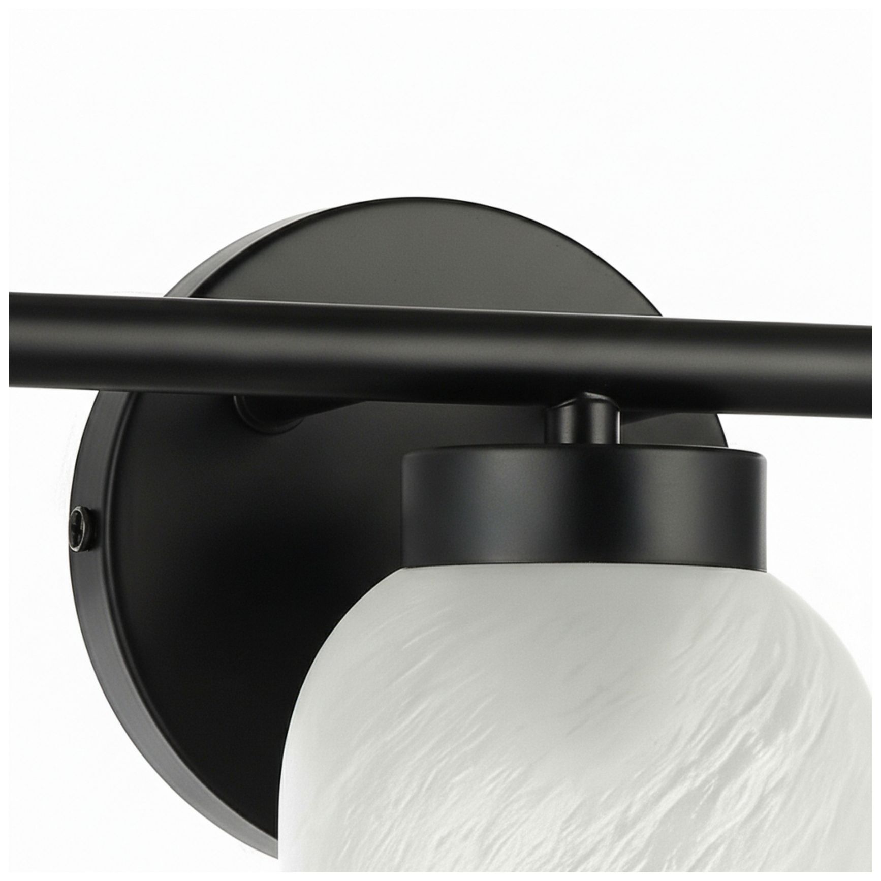 Image 5 Vonda 21" Wide 3-Light Matte Black, Faux Alabaster Bath/Vanity Light more views