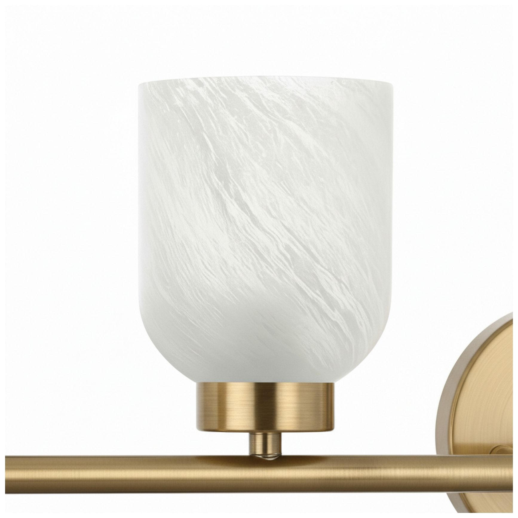 Image 2 Vonda 29" Wide 4-Light Aged Brass, Faux Alabaster Bath/Vanity Light more views