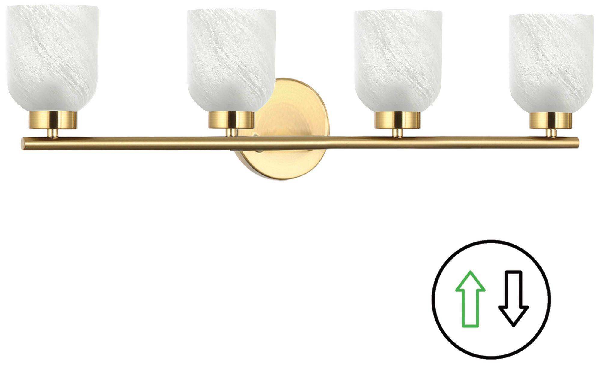 Vonda 29" Wide 4-Light Aged Brass, Faux Alabaster Bath/Vanity Light