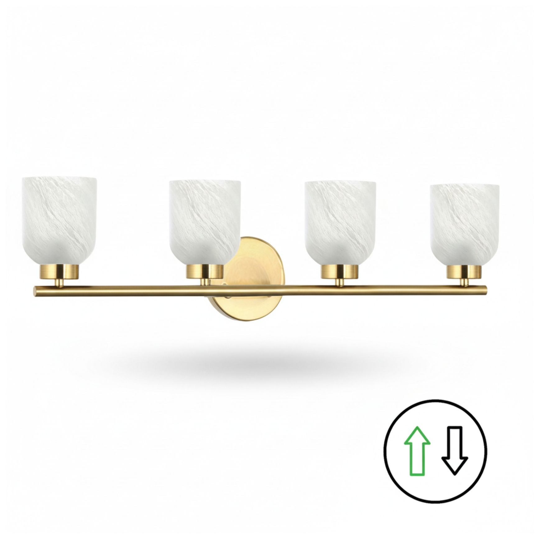 Vonda 29" Wide 4-Light Aged Brass, Faux Alabaster Bath/Vanity Light