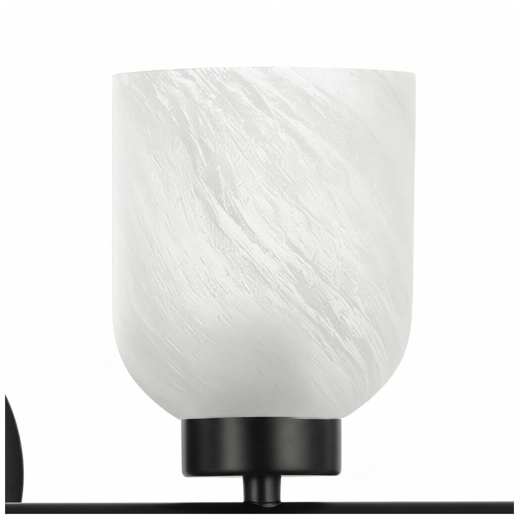 Image 4 Vonda 29" Wide 4-Light Matte Black, Faux Alabaster Bath/Vanity Light more views
