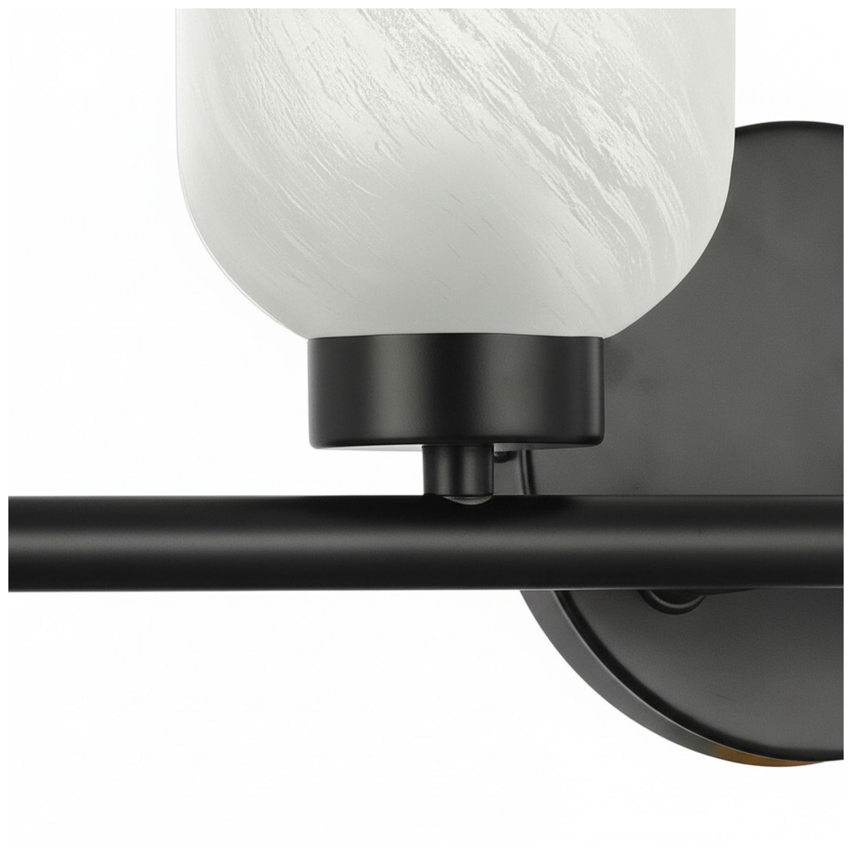 Image 5 Vonda 29" Wide 4-Light Matte Black, Faux Alabaster Bath/Vanity Light more views