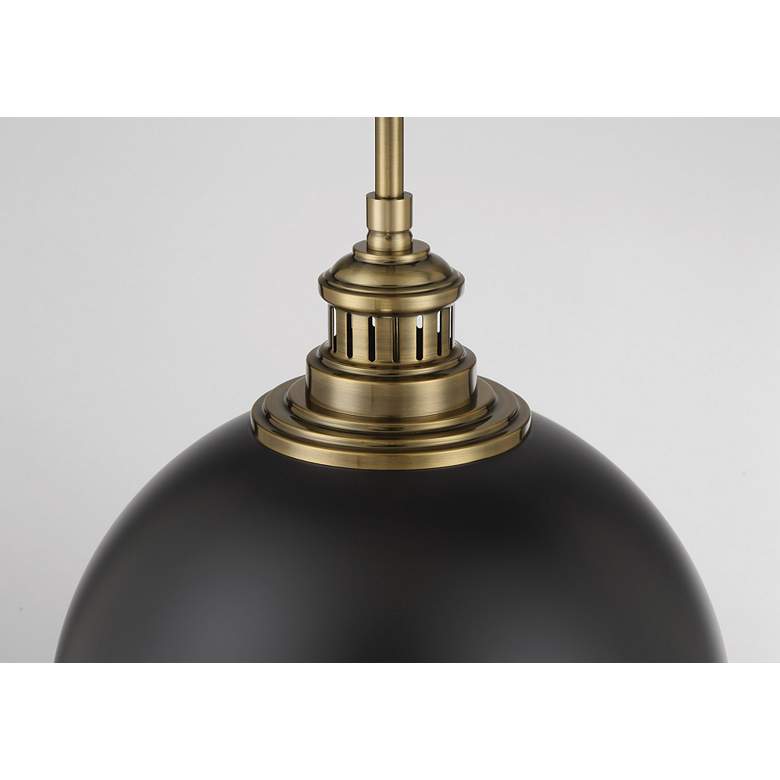 Image 3 Vorey 13" Wide Oxidized Aged Brass and Coal Pendant Light more views
