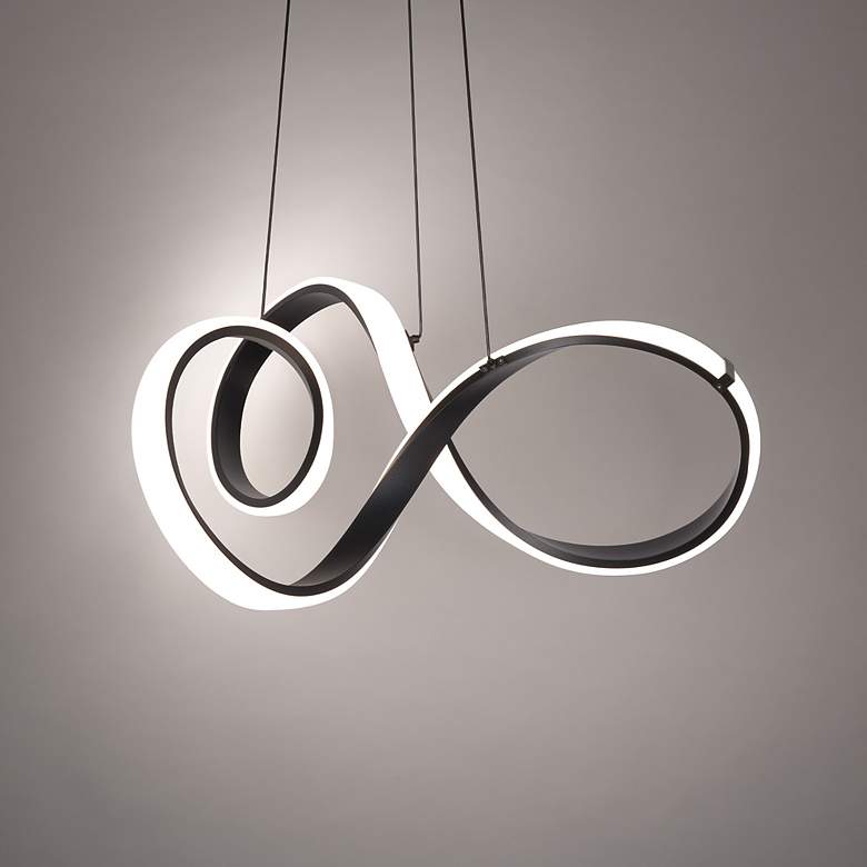 Image 1 Vornado 10"H x 23"W 1-Light Pendant in Black