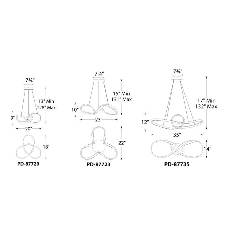 Image 4 Vornado 10"H x 23"W 1-Light Pendant in Black more views