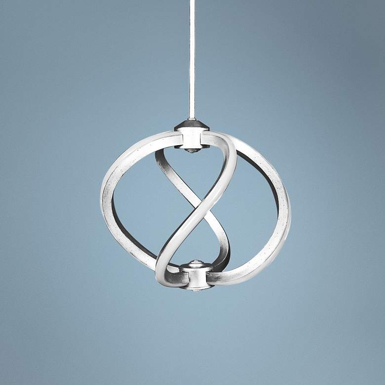 Image 1 Vortex 14" Wide Brushed Steel LED Pendant Light