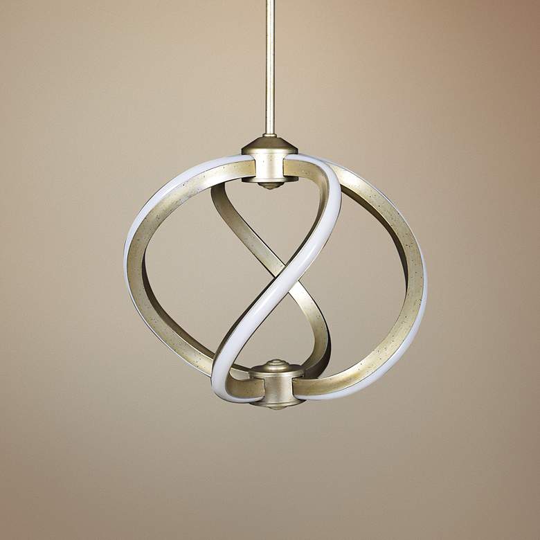 Image 1 Vortex 14" Wide Inspired Gold LED Pendant Light