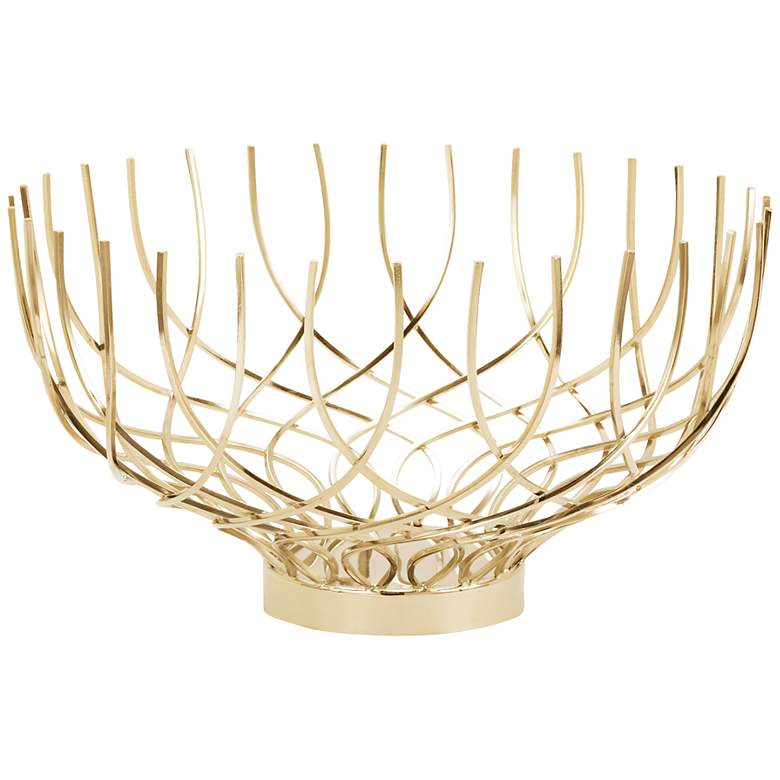 Image 1 Vortex 20" Wide Spun Gold Open Weave Dish