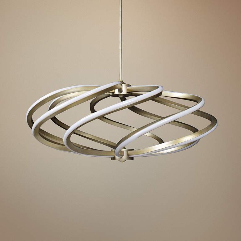 Image 1 Vortex 33 1/4" Wide Inspired Gold LED Pendant Light