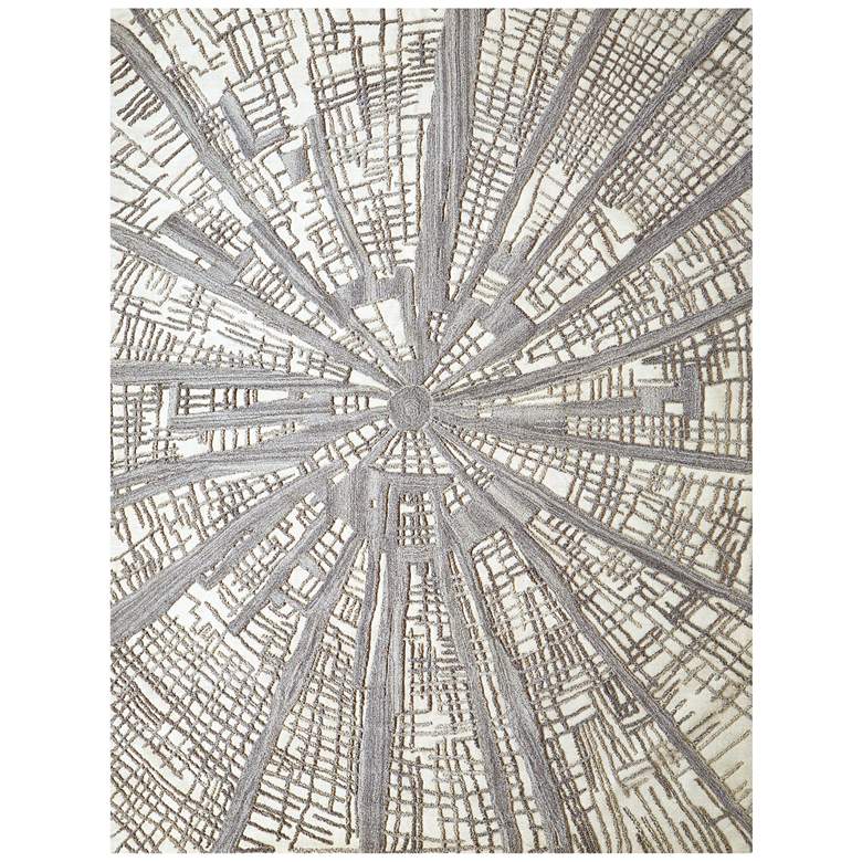 Image 1 Vortex 5' x 8' Gray and Ivory Wool Area Rug