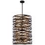 Thumbnail2 of Vortic Flow 21" Wide Dark Bronze and Gold 10-Light Pendant
