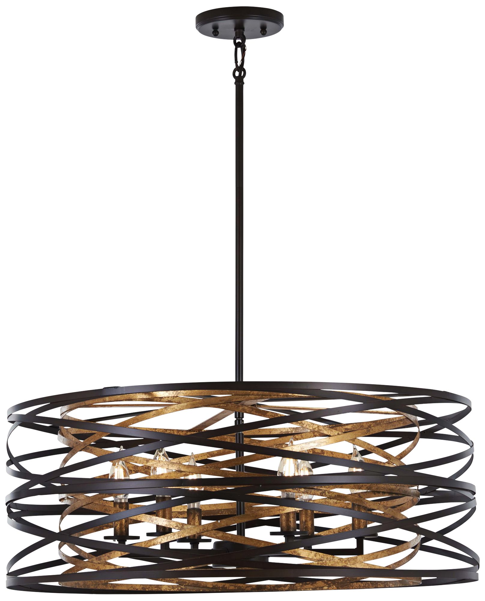 bronze and gold pendant light