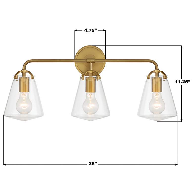 Image 7 Voss 3 Light Luxe Gold Bathroom Vanity more views