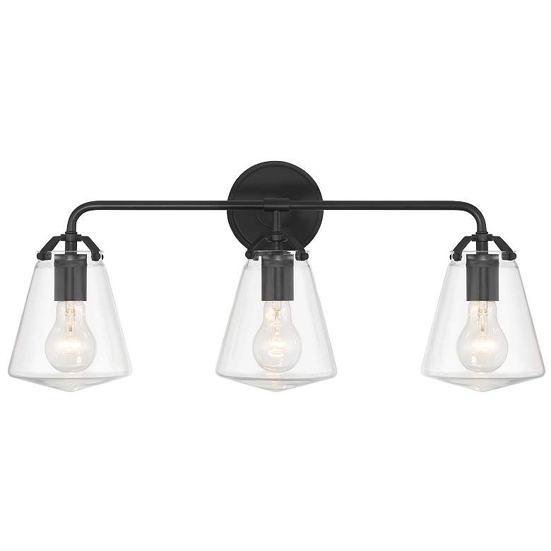 Image 1 Voss 3 Light Matte Black Bathroom Vanity