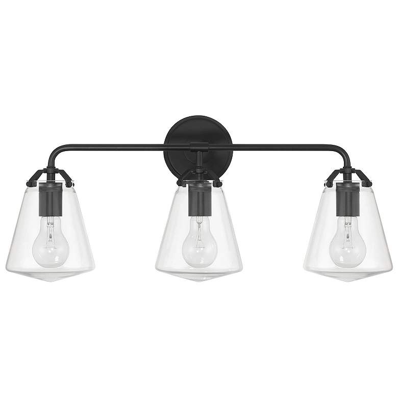 Image 2 Voss 3 Light Matte Black Bathroom Vanity more views