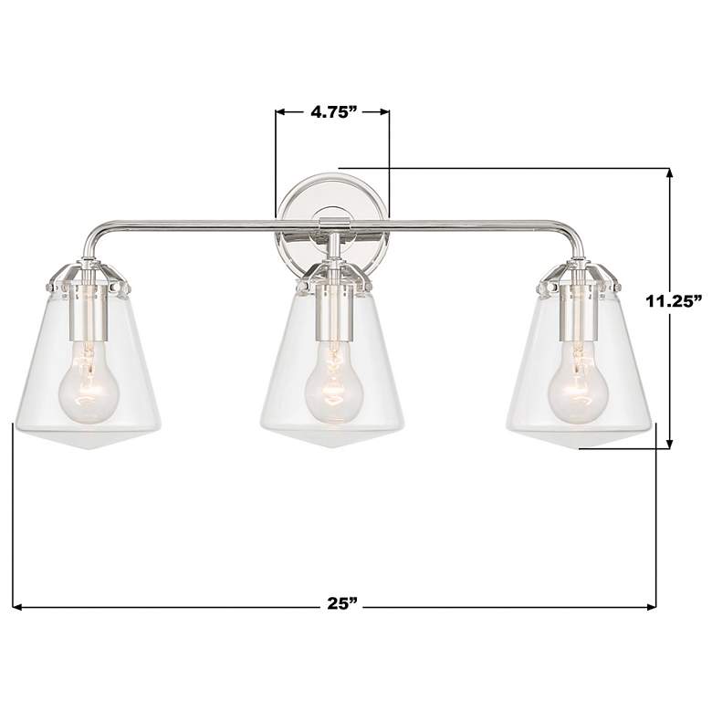 Image 7 Voss 3 Light Polished Nickel Bathroom Vanity more views