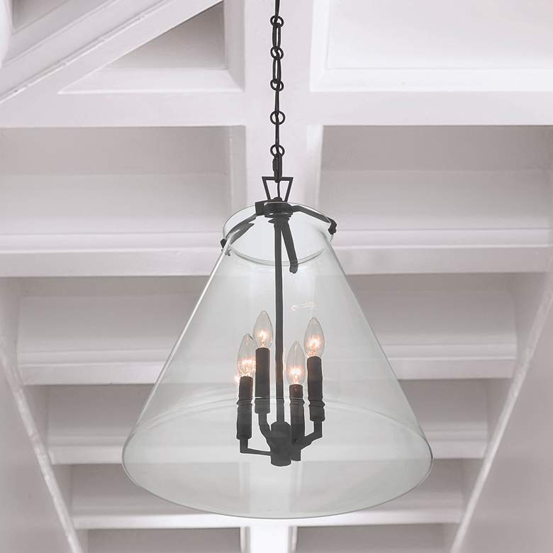 Image 1 Voss 4 Light Matte Black Pendant