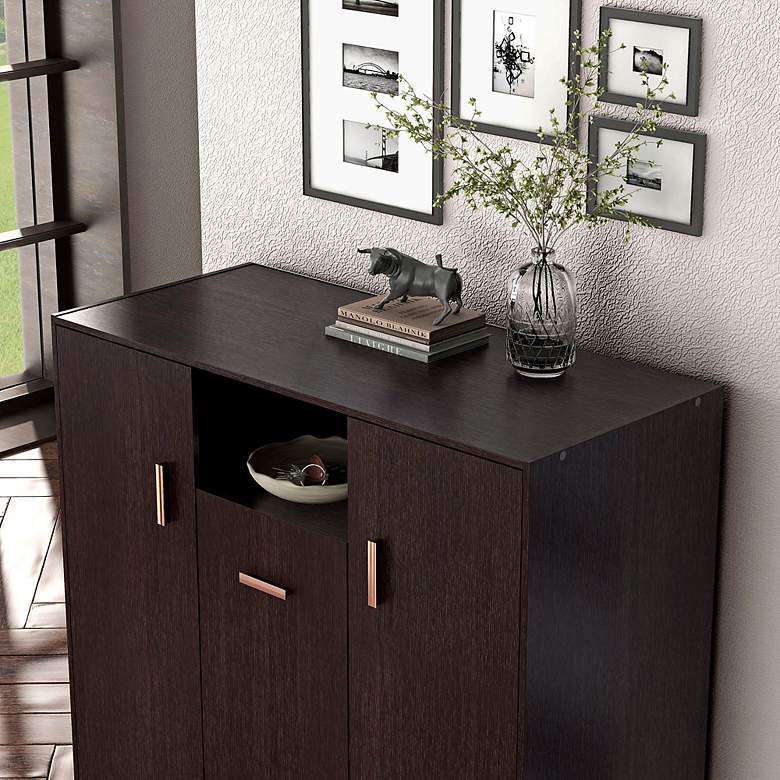 Image 6 Vox 31 1/2" Wide Espresso Wood Shoe Cabinet more views