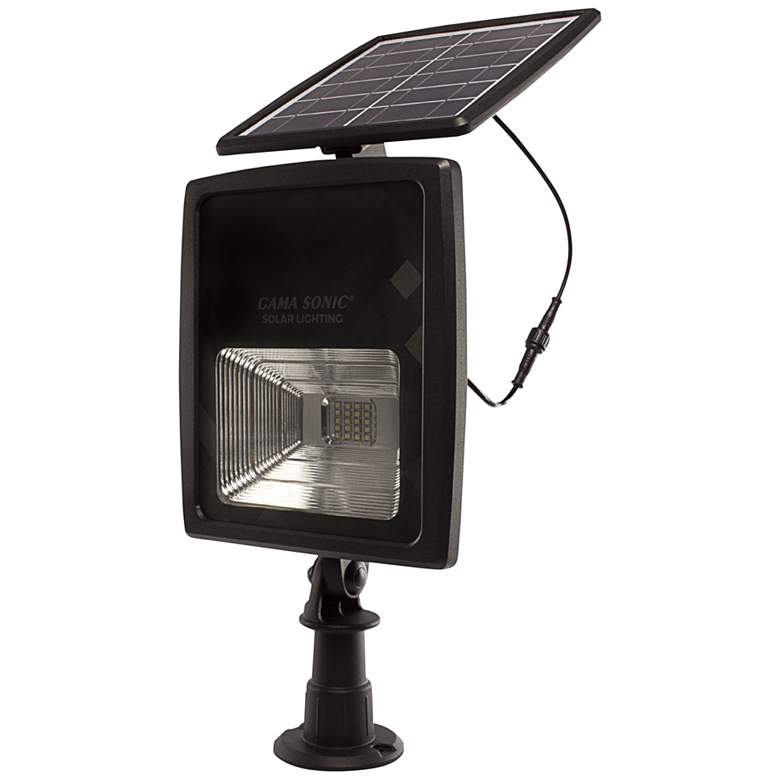Image 1 Voxx 18 inchH Black Solar Bright White LED Outdoor Flood Light