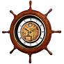 Voyager Classic Oak Ships Wheel Motion Wall Clock