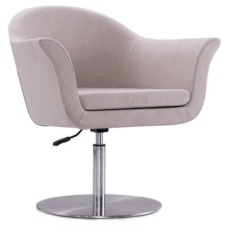 Image 1 Voyager Swivel Adjustable Accent Chair in Barley and Brushed Metal
