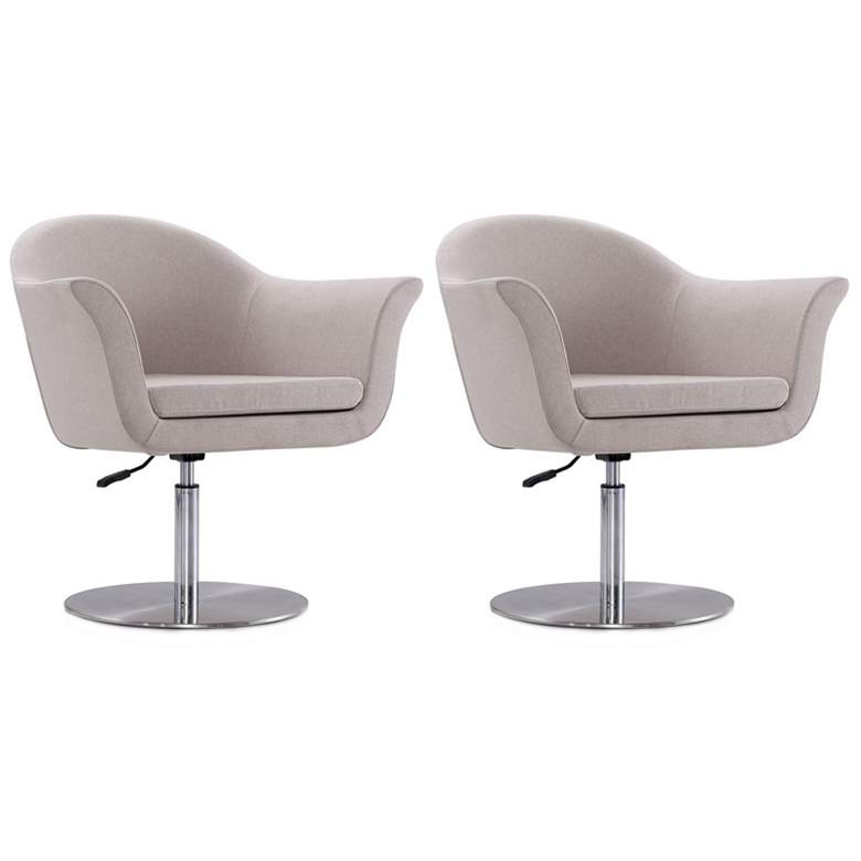 Image 1 Voyager Swivel Adjustable Accent Chair in Barley Set of 2