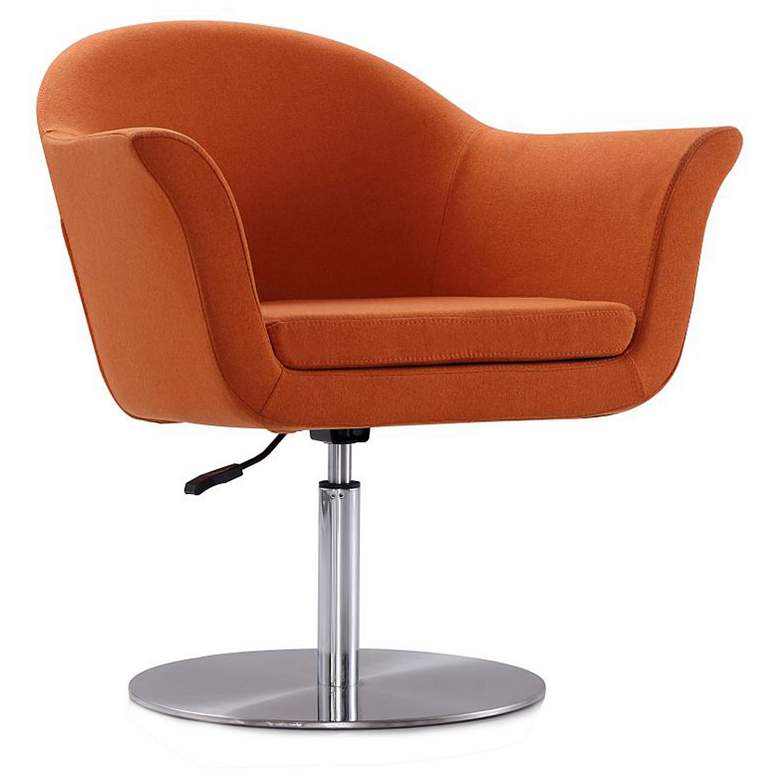 Image 1 Voyager Swivel Adjustable Accent Chair in Orange and Brushed Metal
