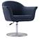 Voyager Swivel Adjustable Accent Chair in Smokey Blue and Brushed Metal