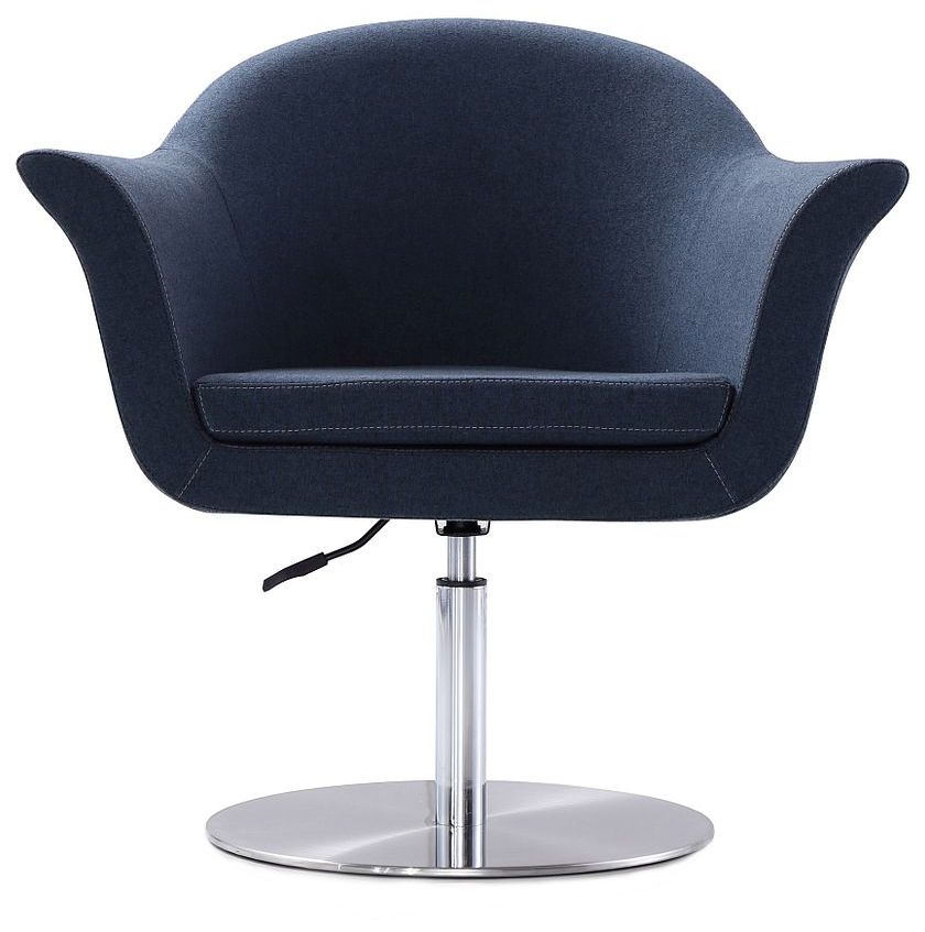 Image 4 Voyager Swivel Adjustable Accent Chair in Smokey Blue and Brushed Metal more views