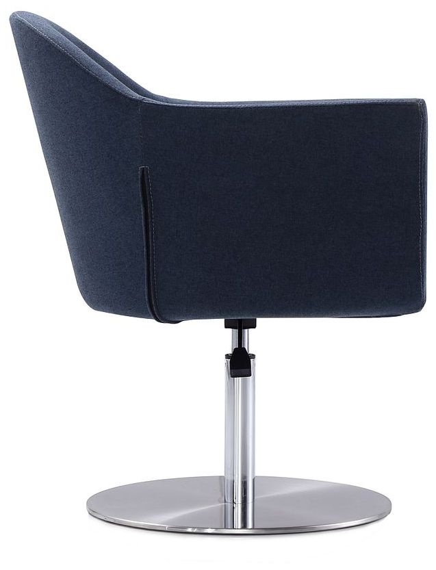 Image 5 Voyager Swivel Adjustable Accent Chair in Smokey Blue and Brushed Metal more views