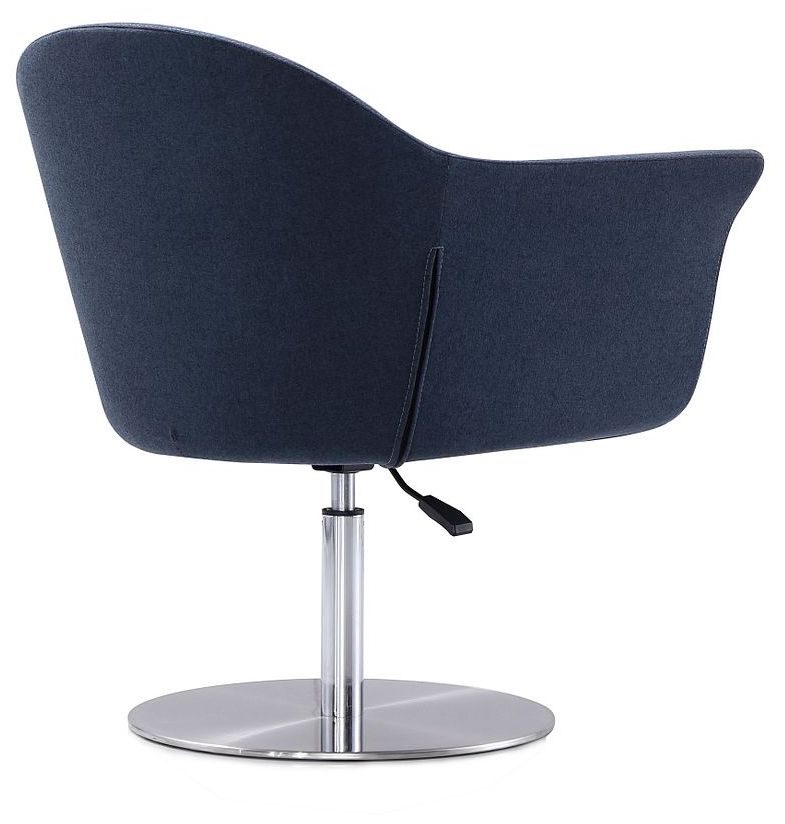 Image 6 Voyager Swivel Adjustable Accent Chair in Smokey Blue and Brushed Metal more views
