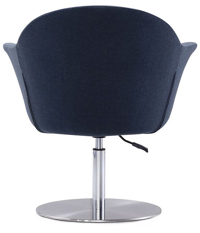 Image 7 Voyager Swivel Adjustable Accent Chair in Smokey Blue and Brushed Metal more views