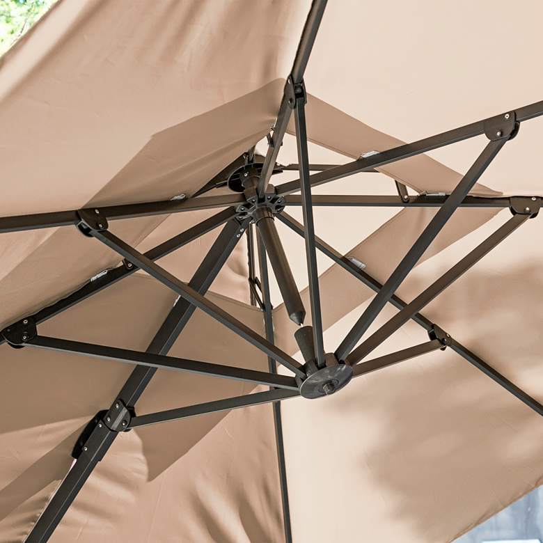 Image 3 Vries 8-Foot Beige Square Double Top Cantilever Umbrella more views