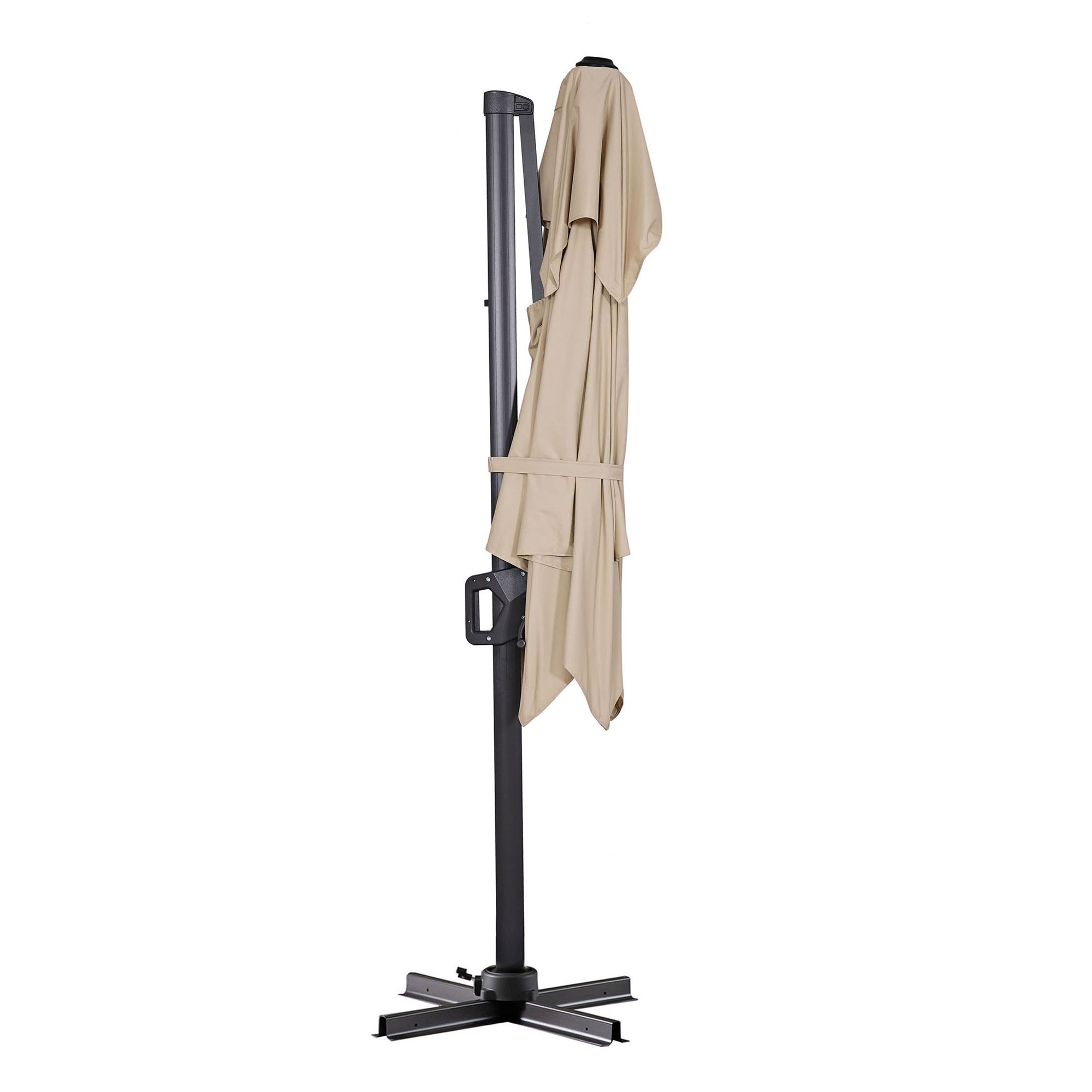 Vries 8-Foot Beige Square Double Top Cantilever Umbrella