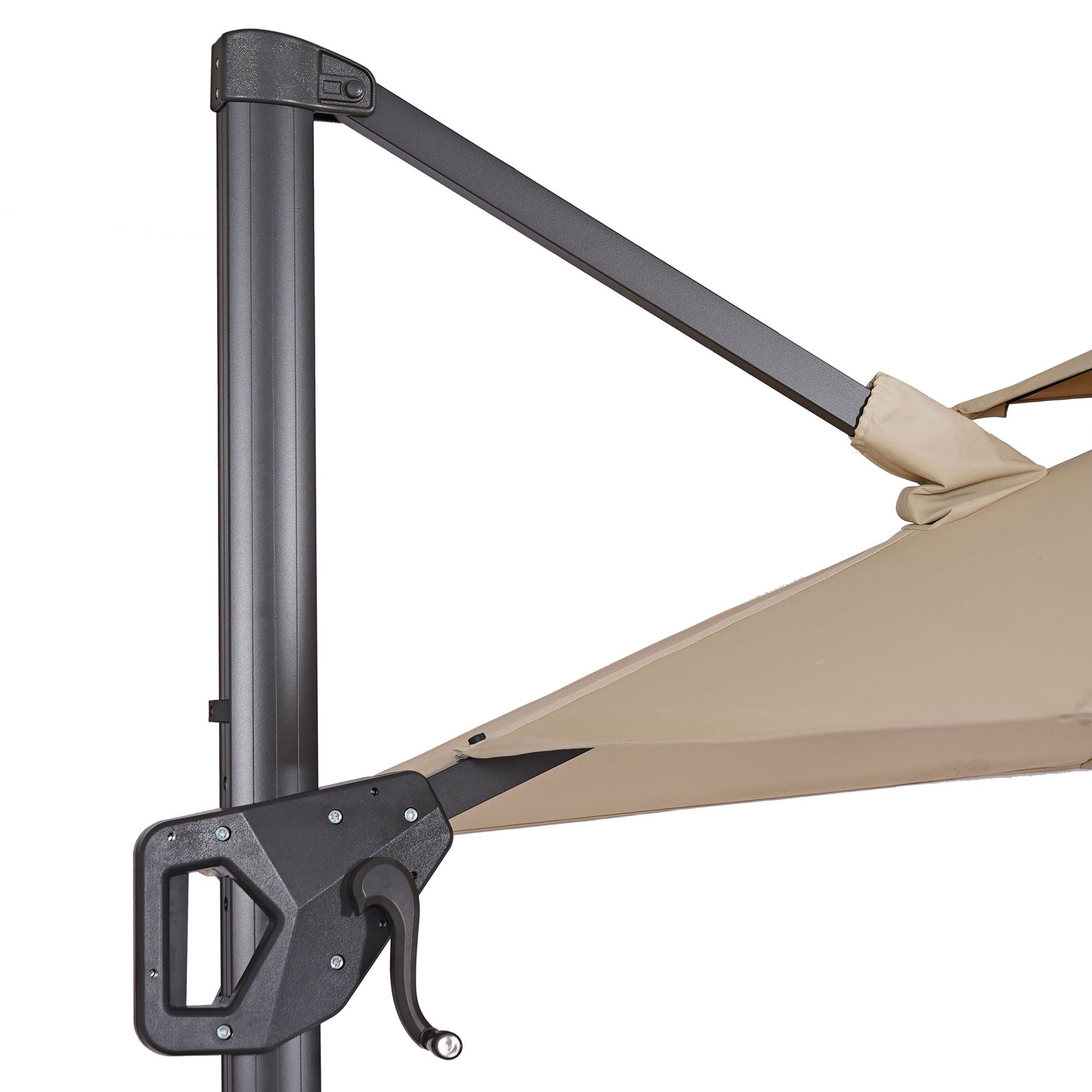 Vries 8-Foot Beige Square Double Top Cantilever Umbrella
