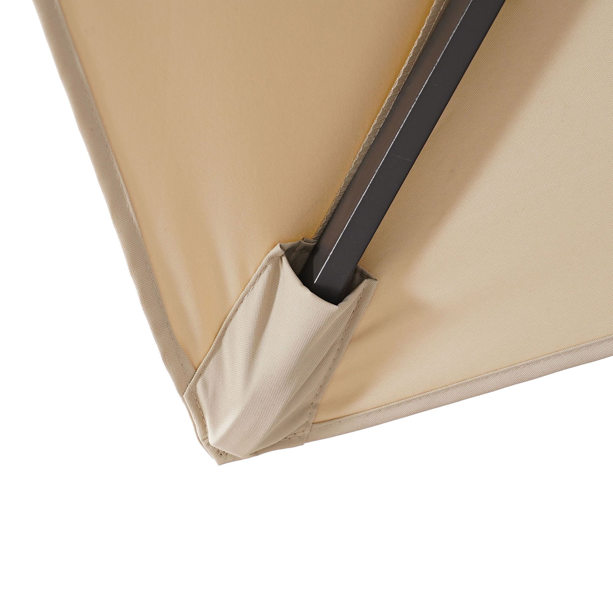 Vries 8-Foot Beige Square Double Top Cantilever Umbrella