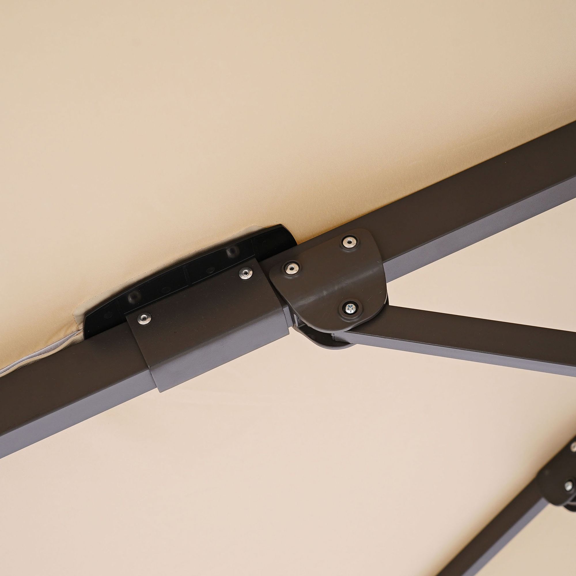 Vries 8-Foot Beige Square Double Top Cantilever Umbrella