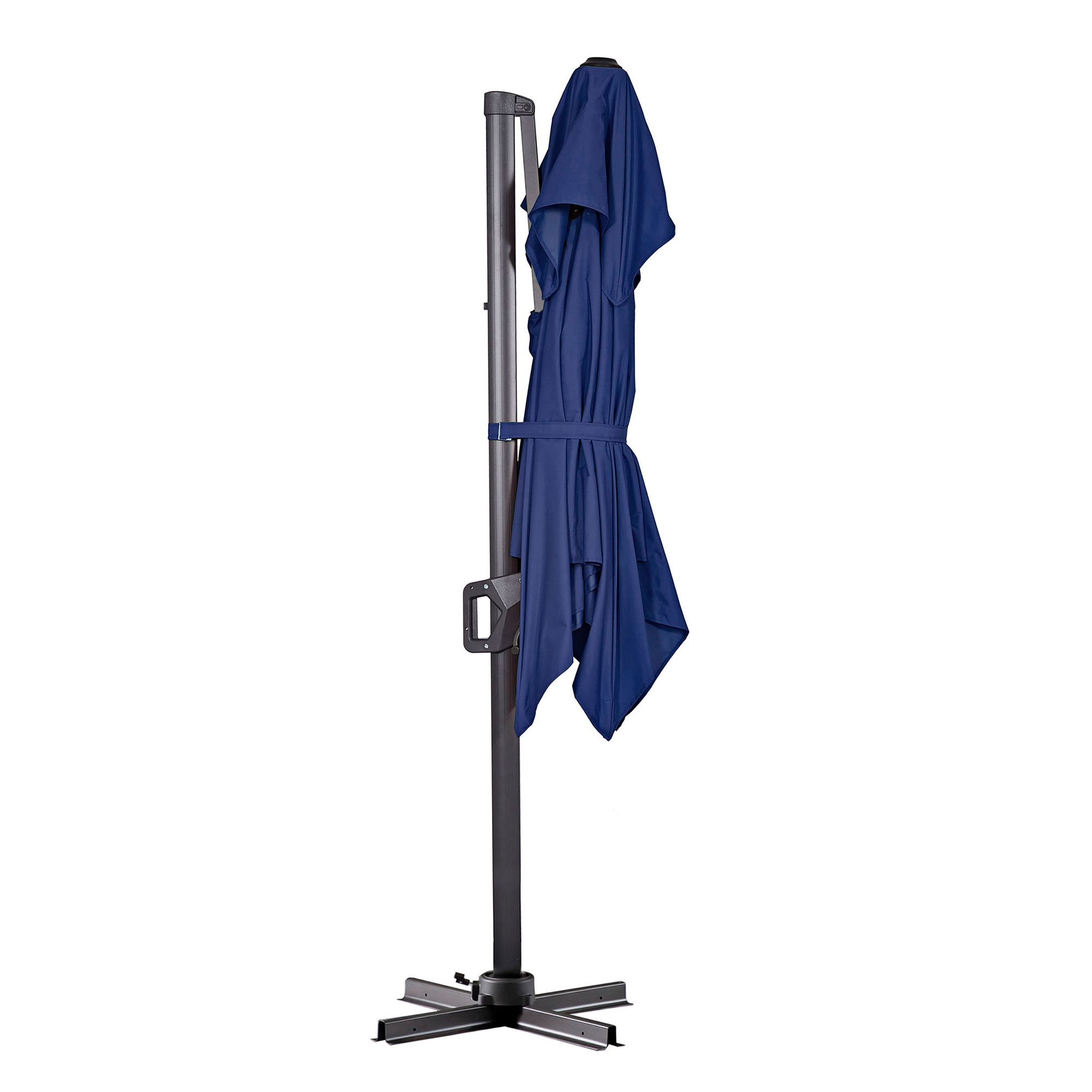 Vries 8-Foot Blue Square Double Top Cantilever Umbrella
