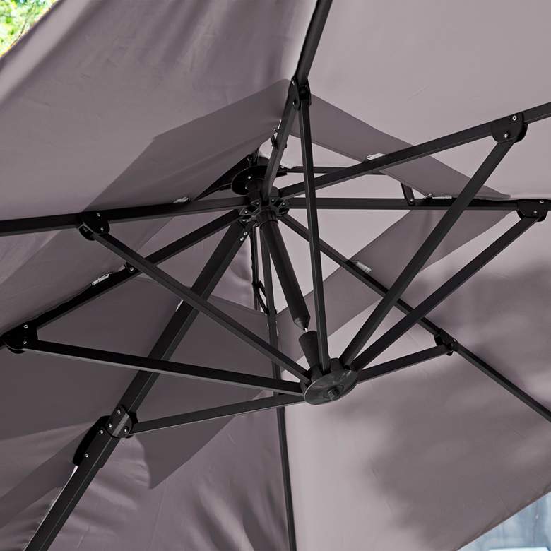 Image 3 Vries 8-Foot Gray Square Double Top Cantilever Umbrella more views