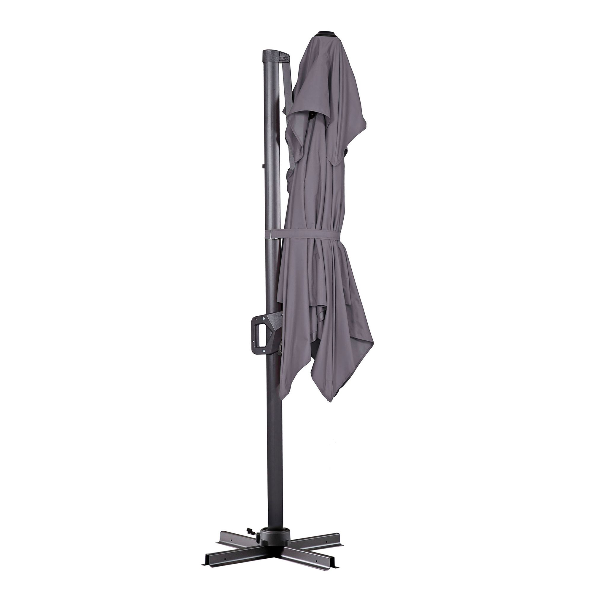 Vries 8-Foot Gray Square Double Top Cantilever Umbrella