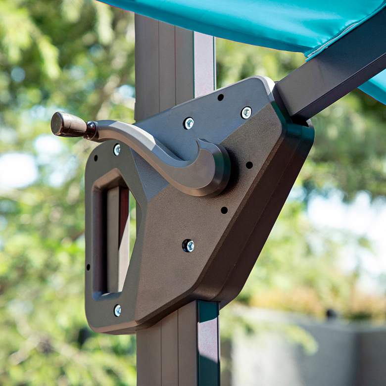 Image 3 Vries 8-Foot Teal Square Double Top Cantilever Umbrella more views
