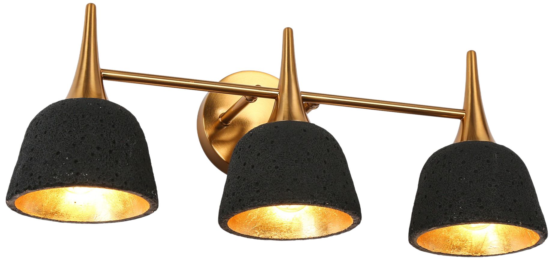 Vulcan 22"W Black 3-Light Bell Linear Bathroom Vanity Light