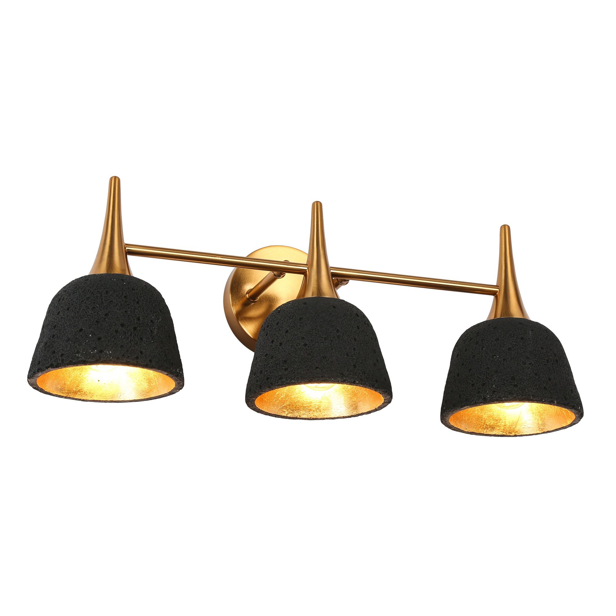 Image 2 Vulcan 22"W Black 3-Light Bell Linear Bathroom Vanity Light more views