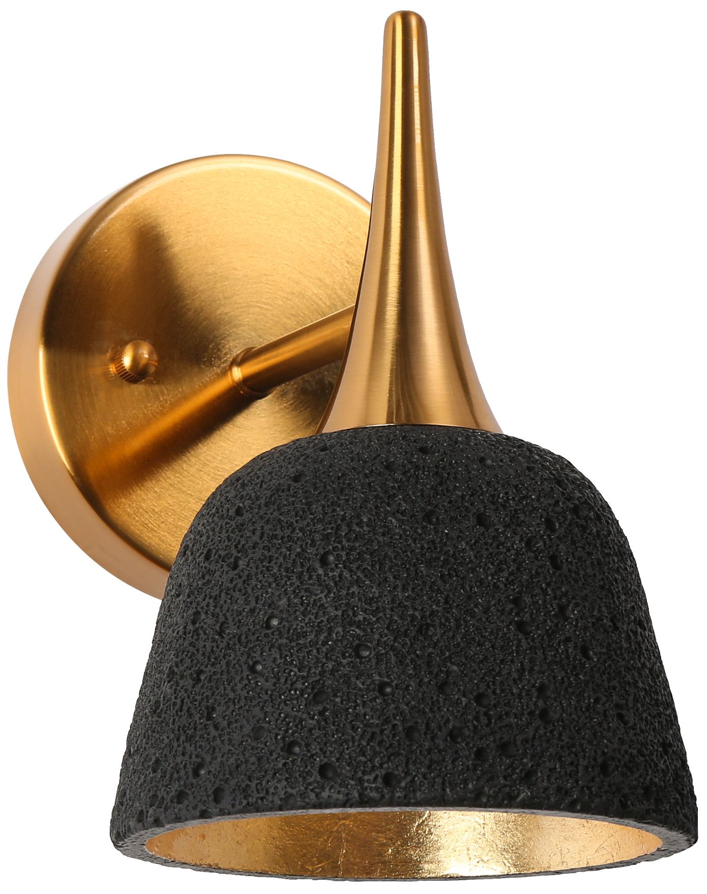 Image 2 Vulcan 5.5"W Black 1-Light Bell Metal Resin Wall Sconce