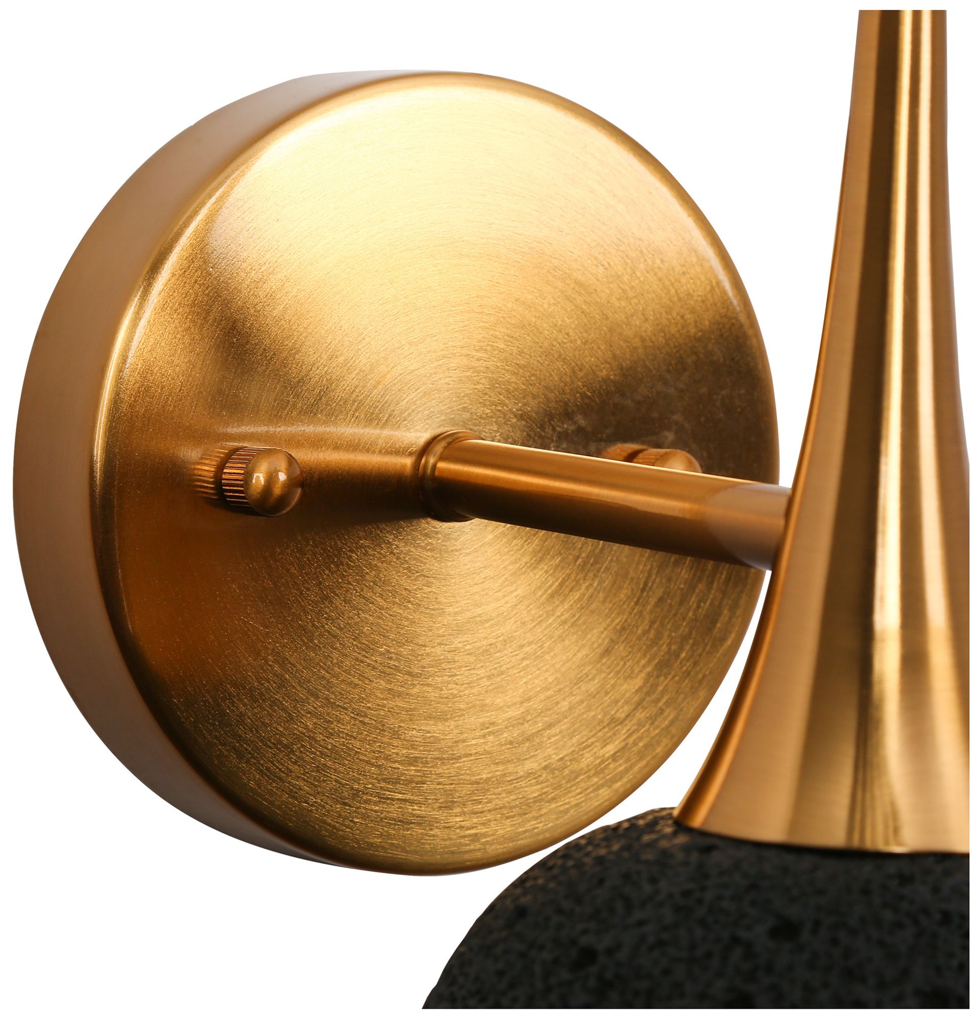 Image 3 Vulcan 5.5"W Black 1-Light Bell Metal Resin Wall Sconce more views