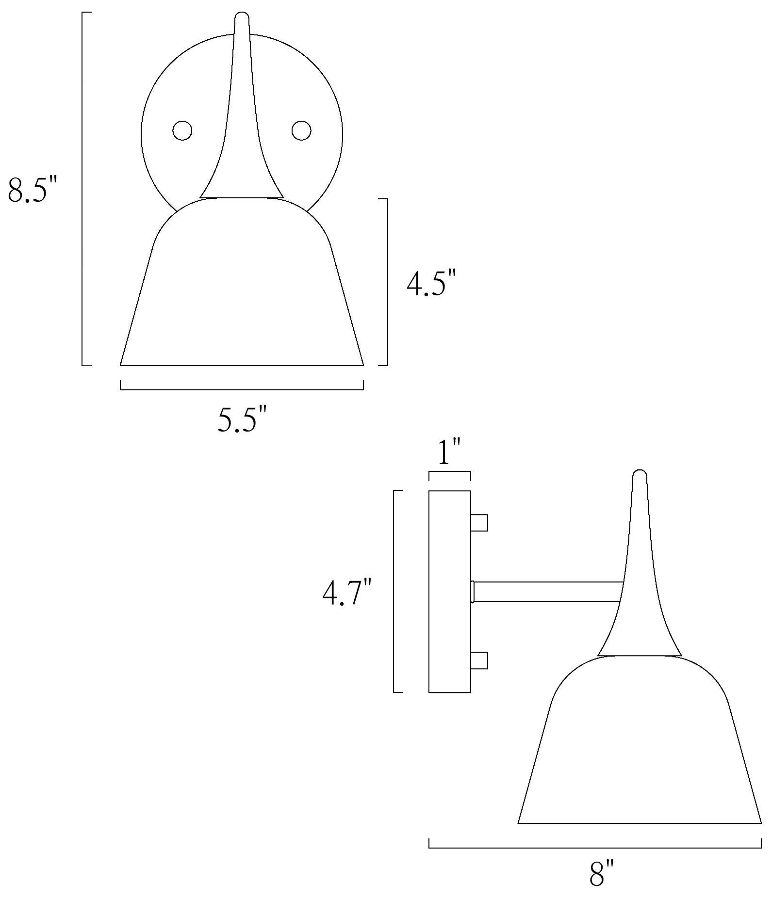 Image 5 Vulcan 5.5"W Black 1-Light Bell Metal Resin Wall Sconce more views