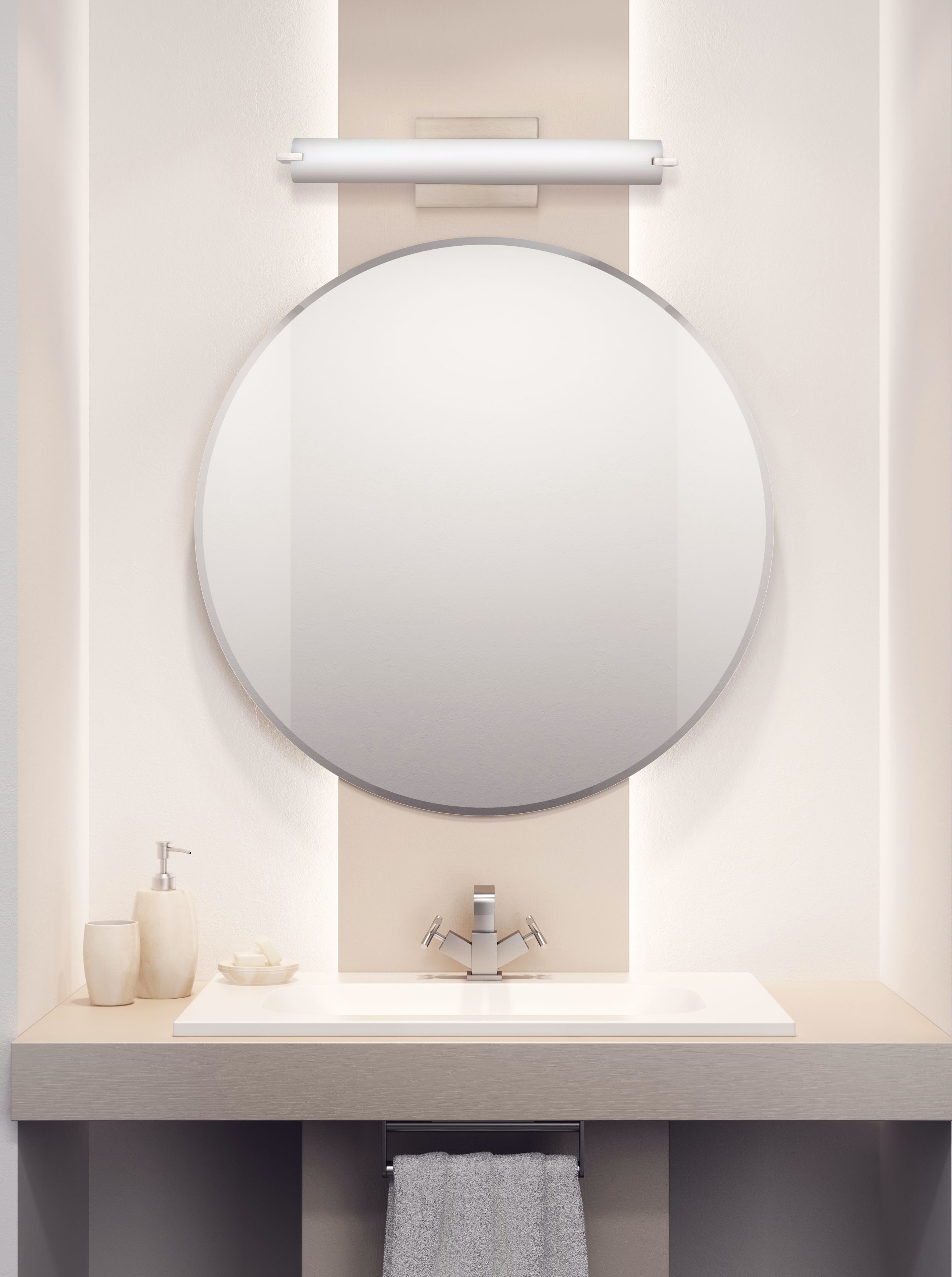 Image 1 George Kovacs 20 1/2" Wide Modern Nickel and Opal Glass LED Bath Light in scene