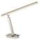 W4425 - Brushed Steel LED Swing Arm Desk Lamp w/ Outlets